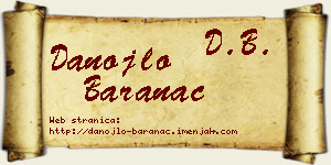 Danojlo Baranac vizit kartica